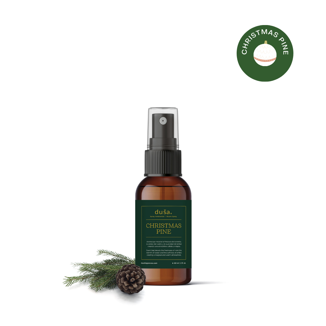 Christmas Pine - Aromatizante en Spray |  Para Telas y Ropa de Cama | Eliminador de olores en Spray - 60 ml