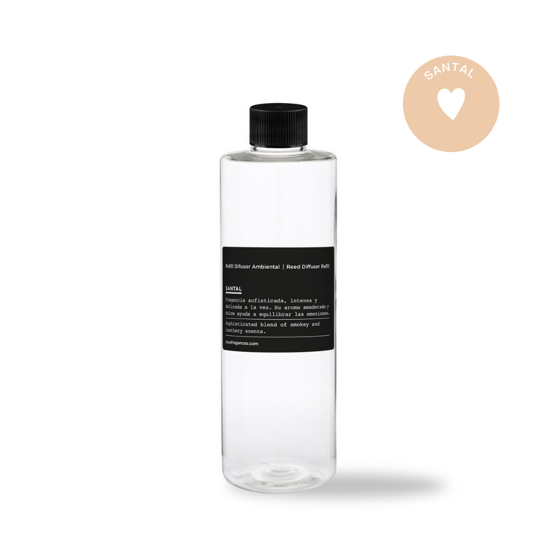 Santal - Recarga Difusor de Varillas | Difusor Ambiental Para el Hogar y la Oficina | Difusor de Aromas y Ambientadores - 150 ml